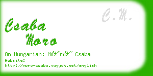 csaba moro business card